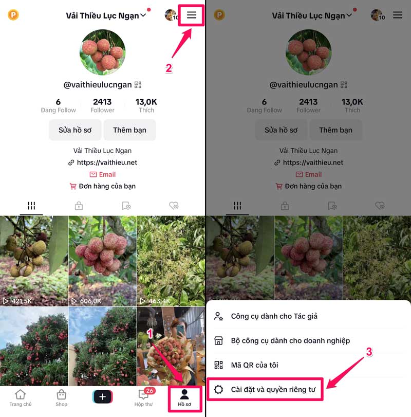 Cách lấy link Tiktok của mình