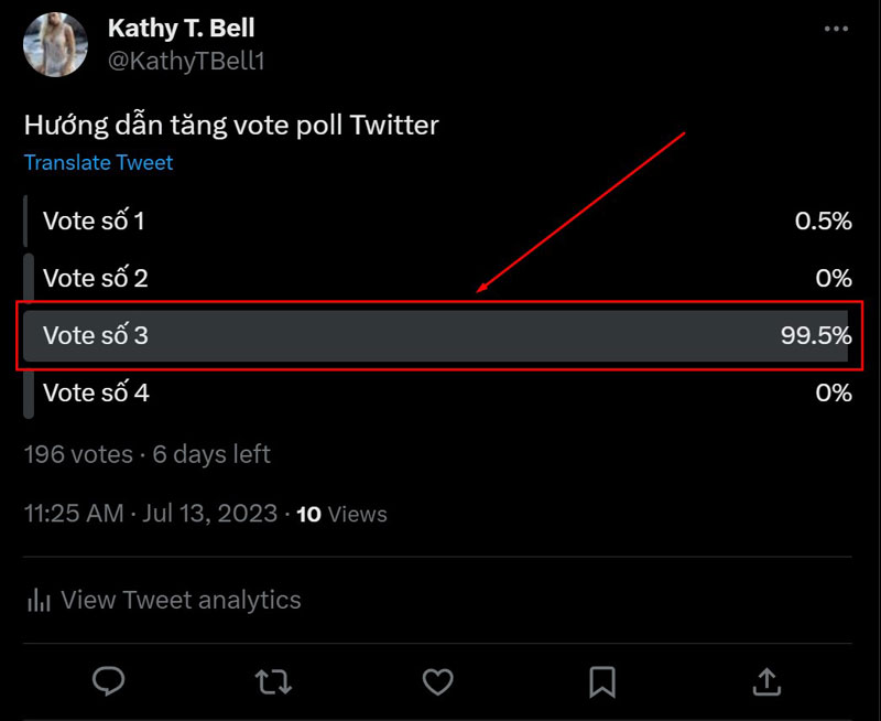 Tăng vote poll Twitter